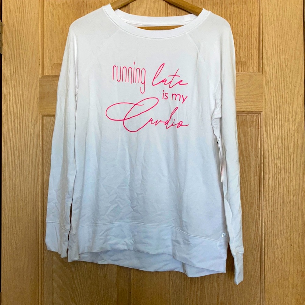 running late is my cardio💓 lightweight sweatshirt